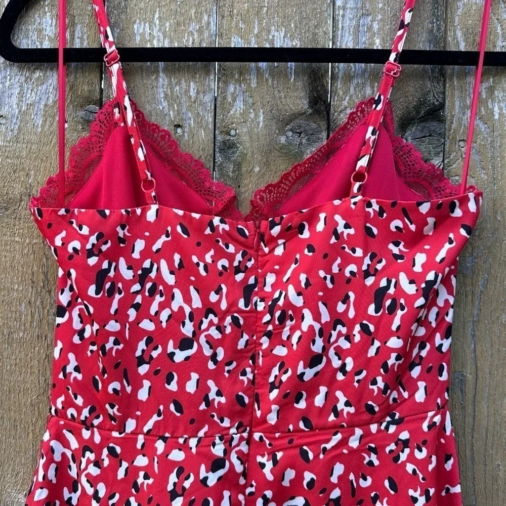 Revolve Superdown Brianna Red Leopard Lace Mini Dress Sz XS - Picture 12 of 15